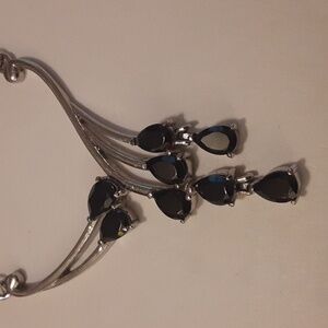 PRICE DROP! Beautiful black spinel necklace in stainless steel.  Magnetic clasp.